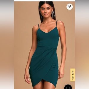 NWT Lulu’s Forever your Girl teal blue body con dress
